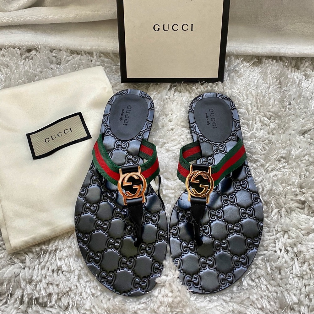 Brand New 💯 Gucci GG thong web sandal